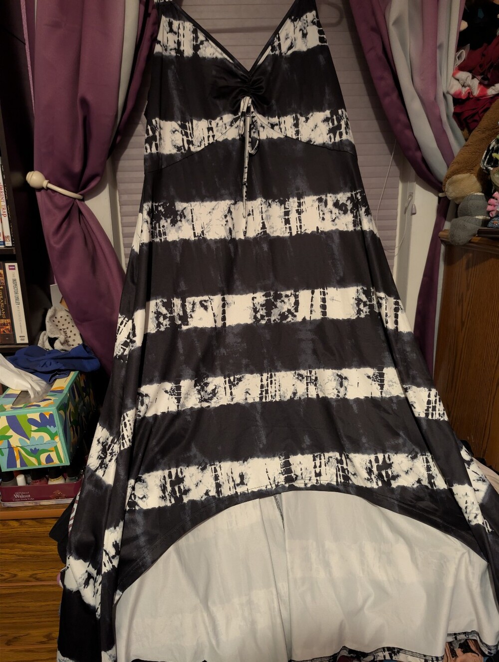 Black/ White High/Low Dress